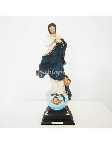 Imagen de Virgen Inmaculada en marmolina policromada.

DIMENSIONES: 40 CM