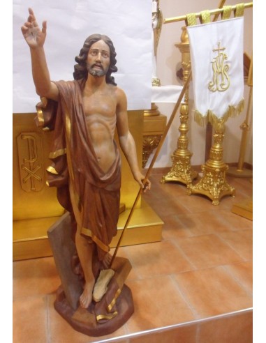 Talla en madera de Jesús resucitado en 120 cm