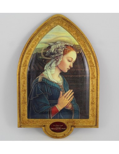Cuadro oval pan de oro con imagen de la Virgen.

22x33,54 cm.