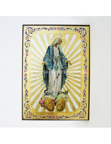 Icono con motivo decorativo de la Milagrosa. Dimensiones: 10 x 14 cm.