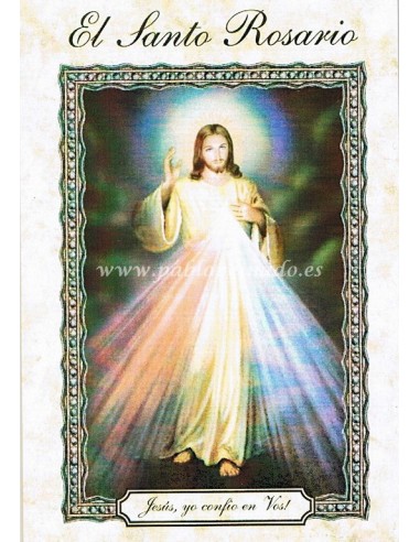 Librito de El Santo Rosario "Jesús, yo confío en Vos". 

Incluye Cómo rezar el rosario, Misterios Gozosos, Misterios de Luz, 
