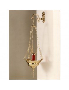 Lámpara Santísimo lisa 30 cm Ø, disponible en bronce su color dorado.

Brazo y vaso no incluido en el precio.
