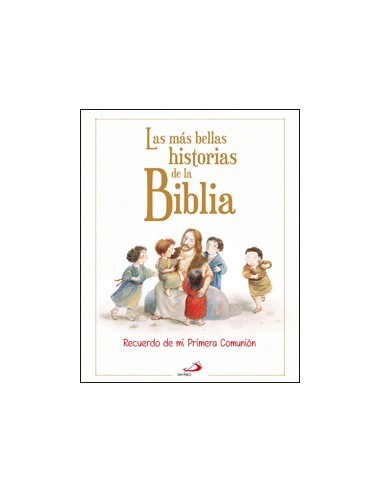 Una Biblia ilustrada con sobrecubierta especial de Primera Comunión que reúne las más importantes historias de la Biblia, cuida