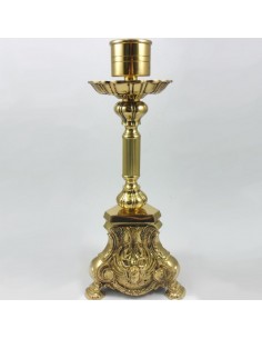 Candelero de bronce de 40 cm
Disponible en dorado y niquelado

Desde 35 cm hasta 110 cm 
 Ø 19 cm