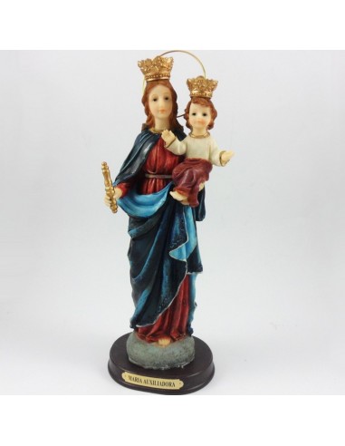 Imágen policromada en resina de Virgen Auxiliadora.                                    

Disponible en tres medidas: 15 cm, 2