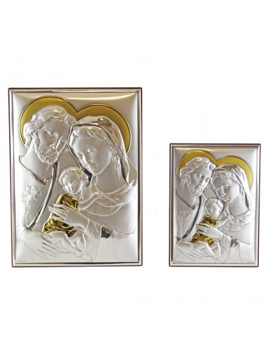 Icono plata dorado de la Sagrada Familia
