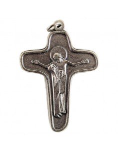 Cruz metal Cristo con Virgen de 4,7 cm 
