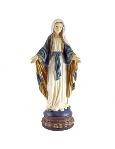 Virgen Milagrosa en resina 
Disponible en 60 cm y 105 cm.