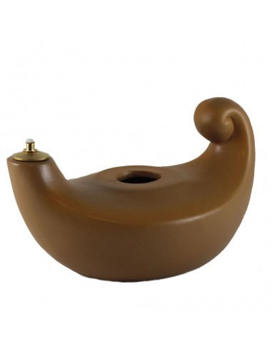 Lámpara de cerámica disponible en marrón o blanco. 
Dimensiones: 20 cm.