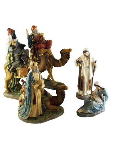 Misterio de 5 piezas con reyes en camello
Medida: 36 cm 