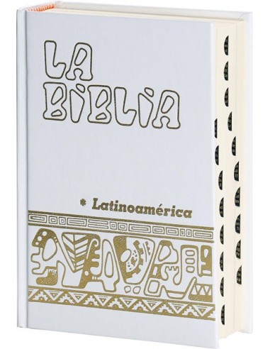 Edición especial de La Biblia Latinoamérica con cubierta en cartoné bellamente estampada en oro y rojo. La traducción más difun