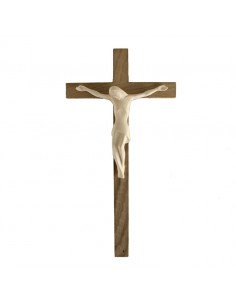Cristo en talla madera con cruz de roble 