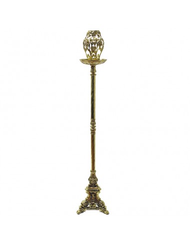 Porta lampara del Santisimo de bronce

Medida: 145 cm de altura 
Diametro para la lampara: 7 cm 

Para velón de cera o lám