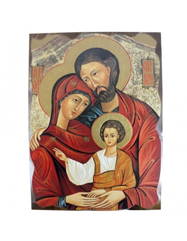 Cuadro rustico de madera con icono representando a la Sagrada Familia.
Disponible en 2 medidas: 
20x 25 cm 
30 x 40 cm 