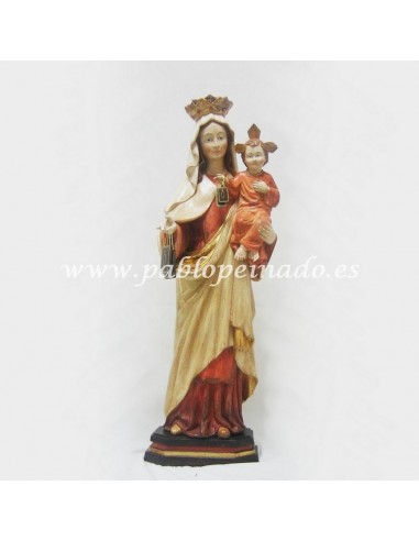 Virgen del Carmen talla de madera 80 cm.