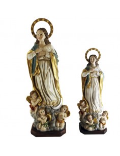 Virgen Inmaculada de resina
Disponible en 33 y 43 cm 
