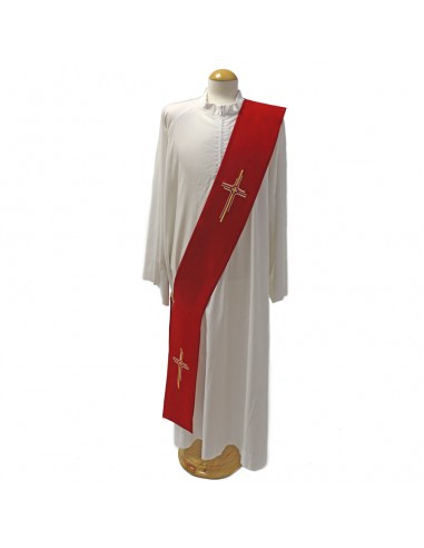 Estola diacono con bordado de cruz, tejido poliester disponible en todos los colores litúgicos.

Disponible en los cuatro col