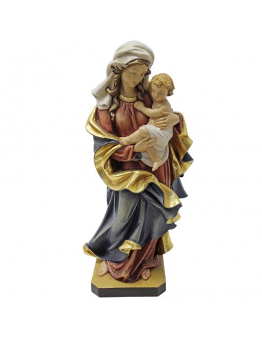 Virgen con niño en 60 cm de fibra de vidrio 