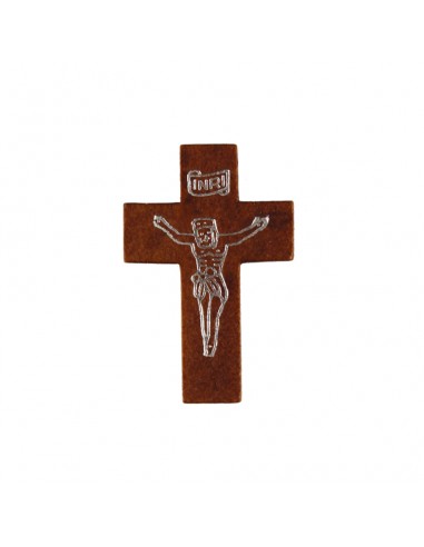 CRUZ MADERA con cordon
Color: Marron oscuro
Medida cruz: 30 mm
