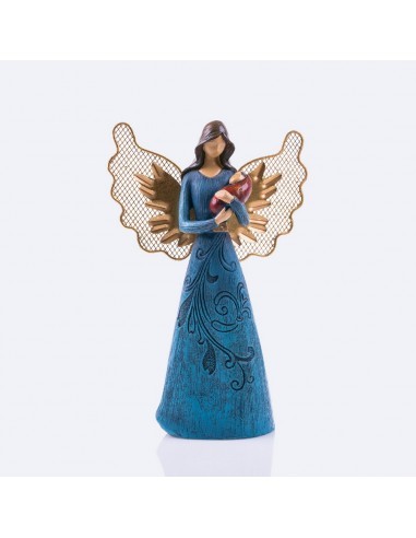 Majestosos ángeles con apariencia femenina.
La túnica, disponible en azul, rosa y verde, está adornada con motivos florarles y