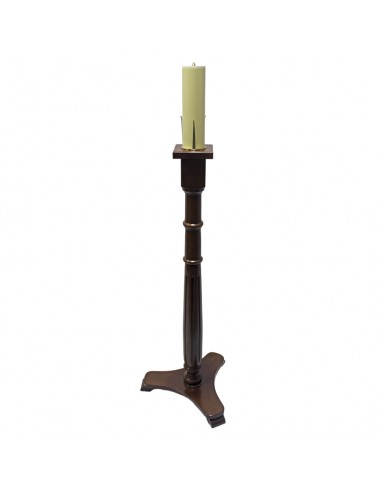 Portacirio de madera para simil vela de 7.5 cm y para vaso lampara del Santísimo