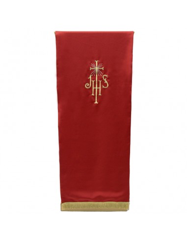 Paño de ambon con bordado JHS en dorado tejido polieste.

Disponible en los cuatro colores litúrgicos.

MEDIDAS:  Largo - 2