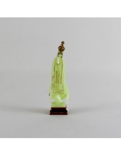 Imagen de Virgen de Fátima en resina policromada luminosa.