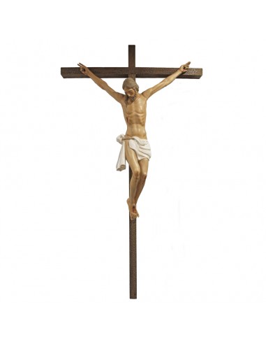 Cristo talla de madera encerada.
Medida del Cristo.
