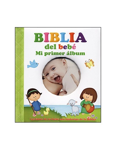 Un manejable álbum con tapas acolchadas y páginas de cartón para conservar las mejores fotos del bebé, acompañadas de una breve