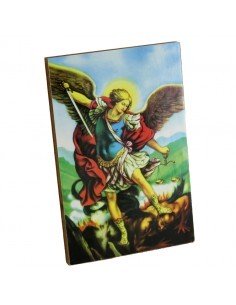 Cuadrito de madera con la imagen del Arcangel San Miguel