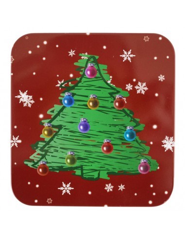 Caja de metal con pulsera de Navidad.
Medida caja: 9 cm de alto x 9 cm de ancho x 1.50 cm de fondo
Medida pulsera: 18 cm de l