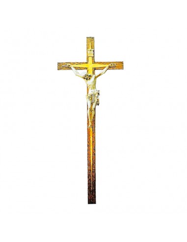 Cristo en cruz para pared.
Material: metal con detalles dorados.
Medidas: 120x60 cm Cristo 40 cm de alto.