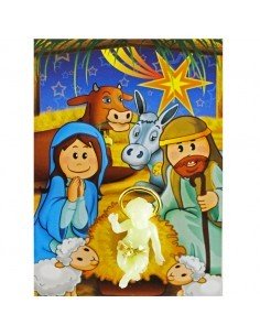Niño jesús fluorescente en tarjeta de Navidad