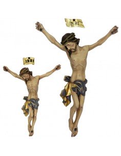 Cristo crucificado para colgar sin cruz y con cartel de INRI.
2 medidas disponibles:

Crucificado de: 60 cm de largo x 52 cm
