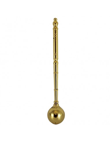 Hisopo de bronce con acabado en dorado. 
Largo: 25 cm.
Ancho: 4 cm.