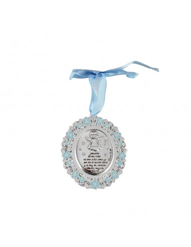 Medallón plateado esmaltado con detalle de ángel.
Disponible en rosa y azul.
Contiene oración de Jesusito de mi vida