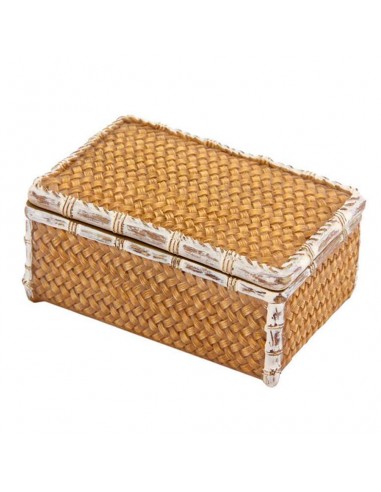 Caja rectangular de mimbre 