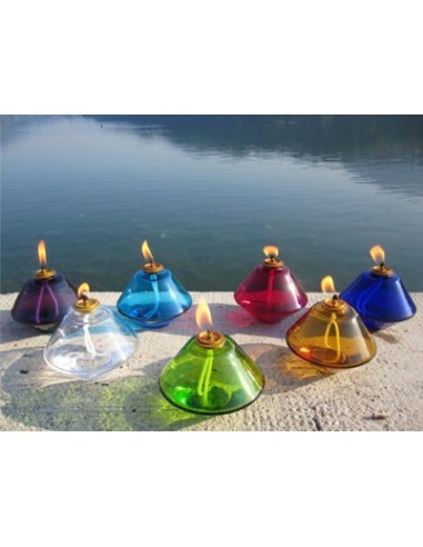 Lámparas de cristal para cera líquida. Disponible en diferentes colores. 

Dimensiontes: Ø 11 cm x alto 9 cm - tiendaclero.es