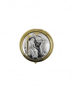 Portaviatico dorado Dios padre e Hijo
Diametro: 4.50 cm 
Interior: 3.6 cm 