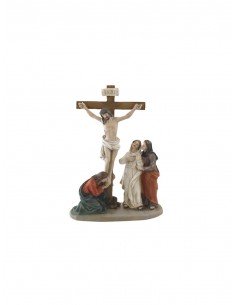 Conjunto del calvario Cristo crucificado y mujeres.
A los pies de la Cruz estaban en primer lugar las mujeres. De los Apóstole