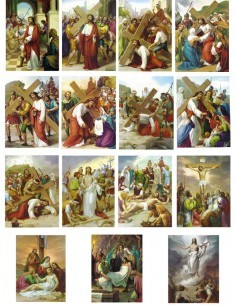 Láminas con las 15 estaciones del Vía crucis.

Disponible en varios tamaños.