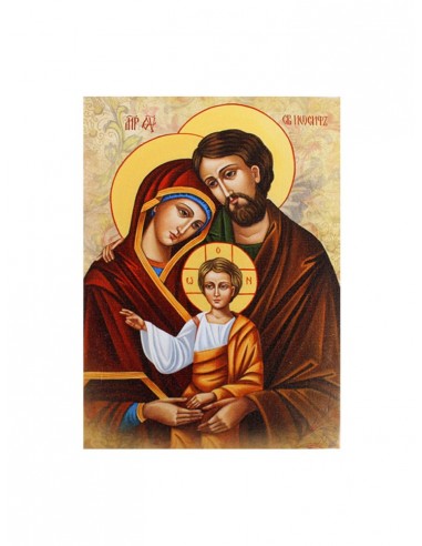 Cuadro estilo lienzo con la imagen de la Sagrada Familia estilo clasico.
Disponible en 3 medidas: 13 x 18 cm, 18 x 25 cm y 30 
