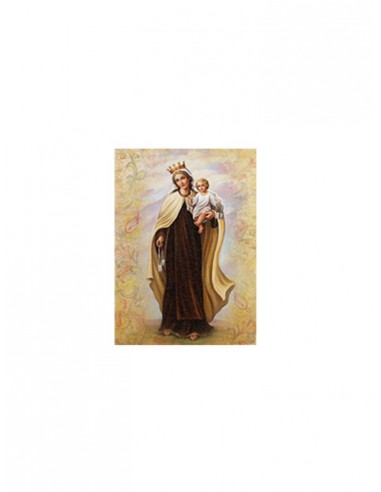 Cuadro estilo lienzo con la imagen de la Virgen del Carmen 
Disponible en 3 medidas: 13 x 18 cm, 18 x 25 cm y 30 x 40 cm 