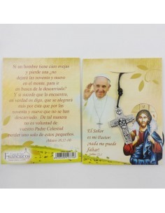 Carton con oracion y cruz colgante del Papa francisco 

Medida cruz: 4 cm