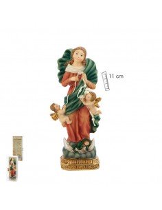 Imagen Virgen Desatanudos.
Representación de la Virgen desatanudos realizada en resina.
La imagen mide 11 cm de altura.
Esta