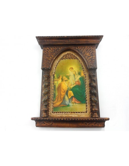 Cuadro de la Sagrada Familia.
Material: Madera
Medidas: 39 cm alto x 30 cm largo x4 cm ancho