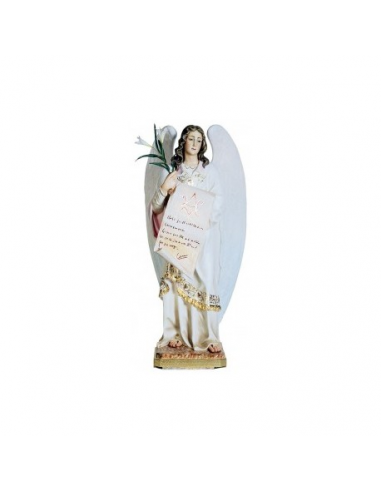Imagen de San Gabriel realizada en pasta cartón madera siguiendo el mismo proceso artesanal desde 1880.