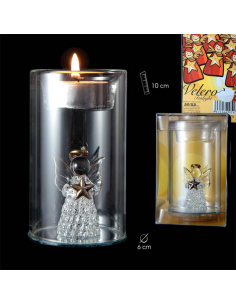 Velero tealight con ángel - foto con vela y caja
