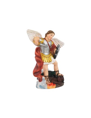 Imagen del Arcangel San Miguel de 8.8 centímetros de alto fabricada en resina.
