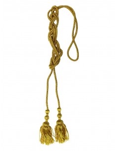 Cíngulo dorado con borla triple y cordón rizado